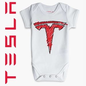 Tesla Scribble T Logo Onesie